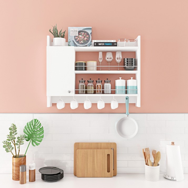 Raft de perete Hanah Home Knerr White