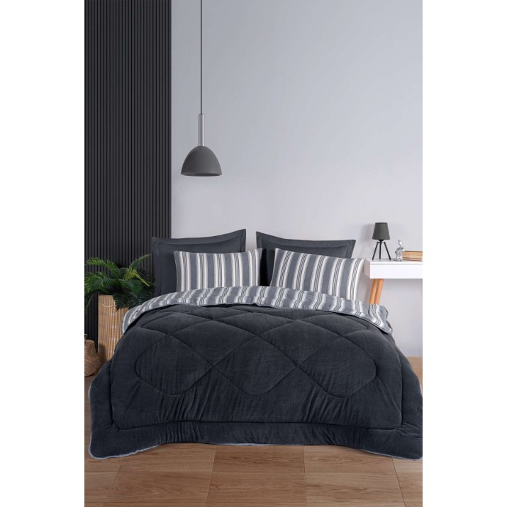 Lenjerie de pat L'Essentiel Soft Line Anthracite