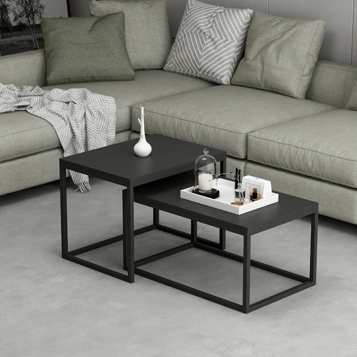 Set de măsuțe de cafea Hanah Home Leka Black