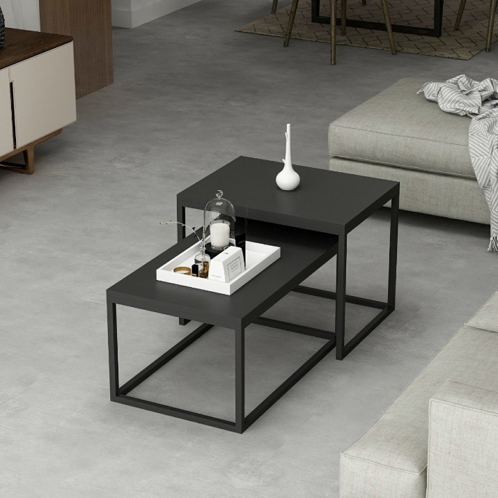 Set de măsuțe de cafea Hanah Home Leka Black