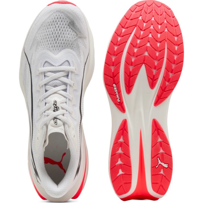 Adidași pentru bărbați Puma Deviate Pure Nitro Puma White/Ultra Red/Puma Silver, s.40