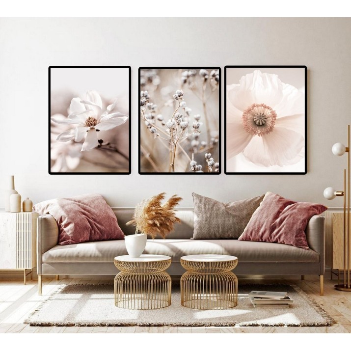 Pictură ArtShop Delicate Flower Arrangement Triptych 30x45cm (SET319-L)
