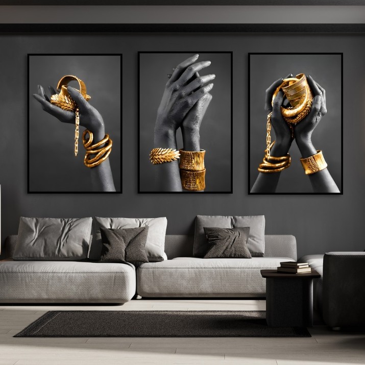 Картина ArtShop Gold Jewelry Triptych 30x45cm (SET452-M)