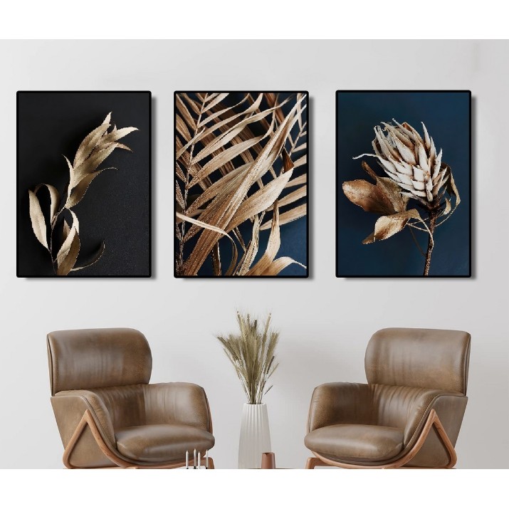 Pictură ArtShop Golden Leaves Triptych 40x60cm (SET332-M-PL)