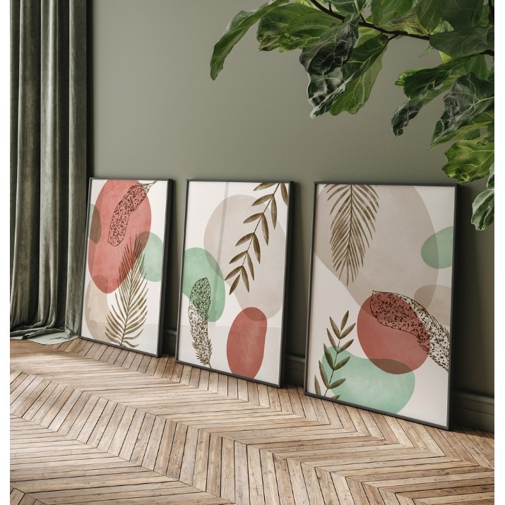 Pictură ArtShop Leaves in Boho Style Triptych 40x60cm (SET358-M-L)