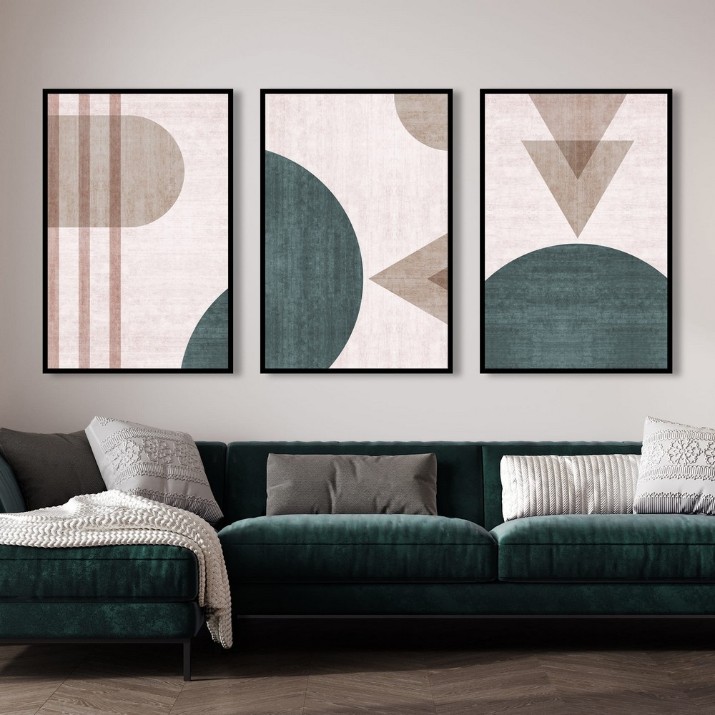 Pictură ArtShop Lines & Triangles Triptych 60x90cm (SET376-MM-L)