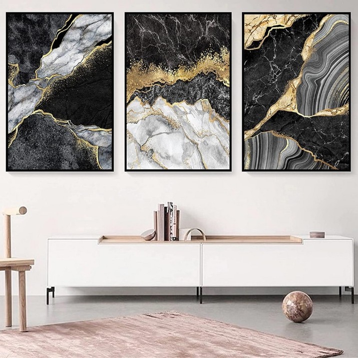 Картина ArtShop Marble with Gold Elements Triptych 60x90cm (SET263-LL-L)