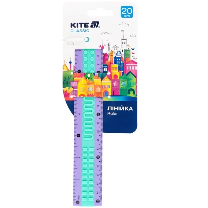 Riglă Kite Classic 20cm Purple/Green (K-1268-2)