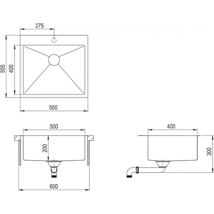 Chiuvetă de bucătărie Aquasanita Helika Aira Air100N-T (Graphite)