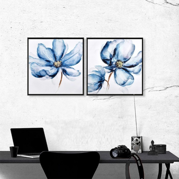 Картина ArtShop Blue Flowers Diptych 40x40cm (SET239-L)