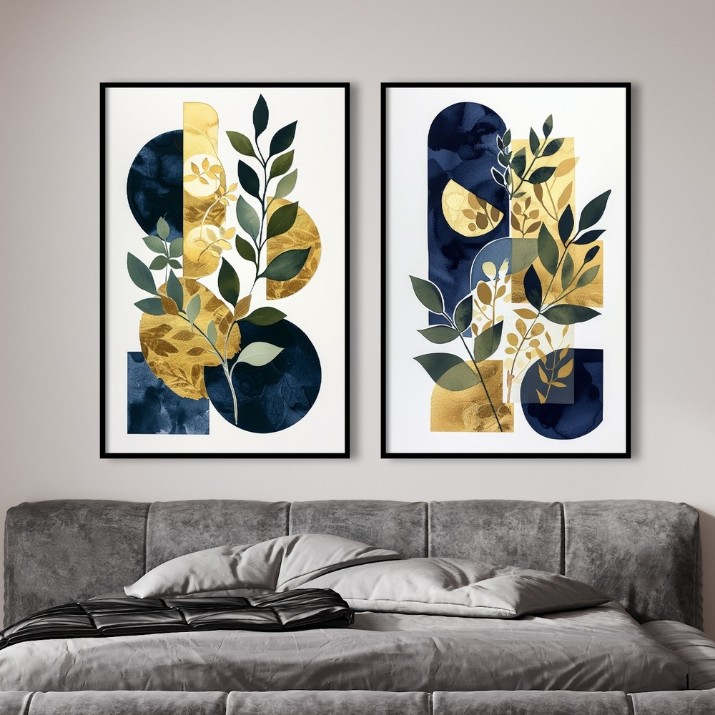 Картина ArtShop Leaves with Geometry Diptych 40x60cm (SET537-M-L)