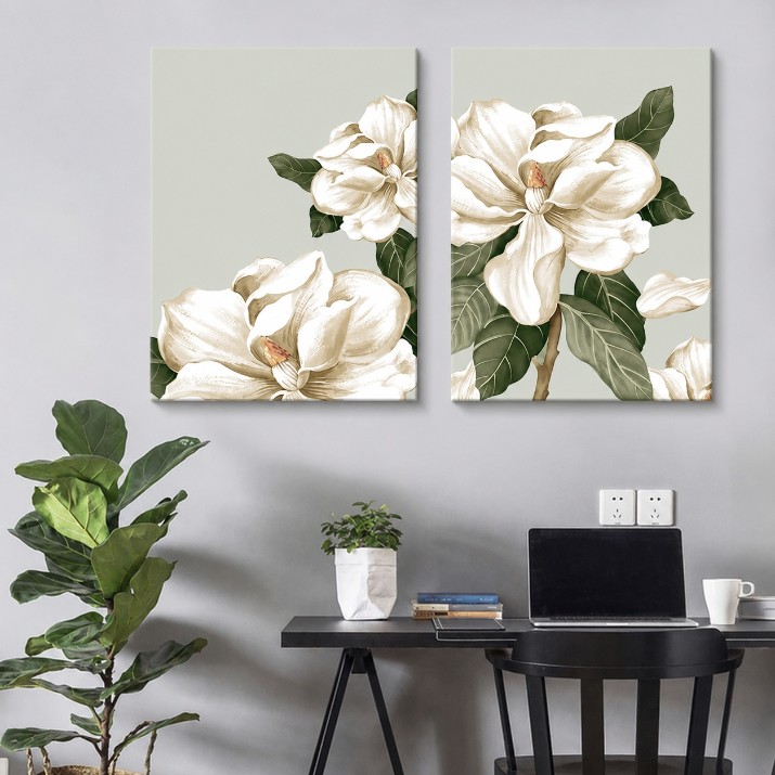 Картина ArtShop White Flowers Diptych 60x90cm (SET126-XL-L)