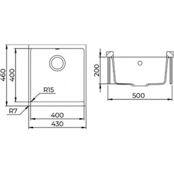 Chiuvetă de bucătărie Aquasanita Helika Forma SQF102 Black