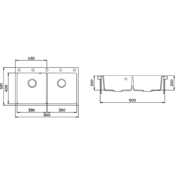 Кухонная мойка Aquasanita Helika Magna SQM200 Graphite