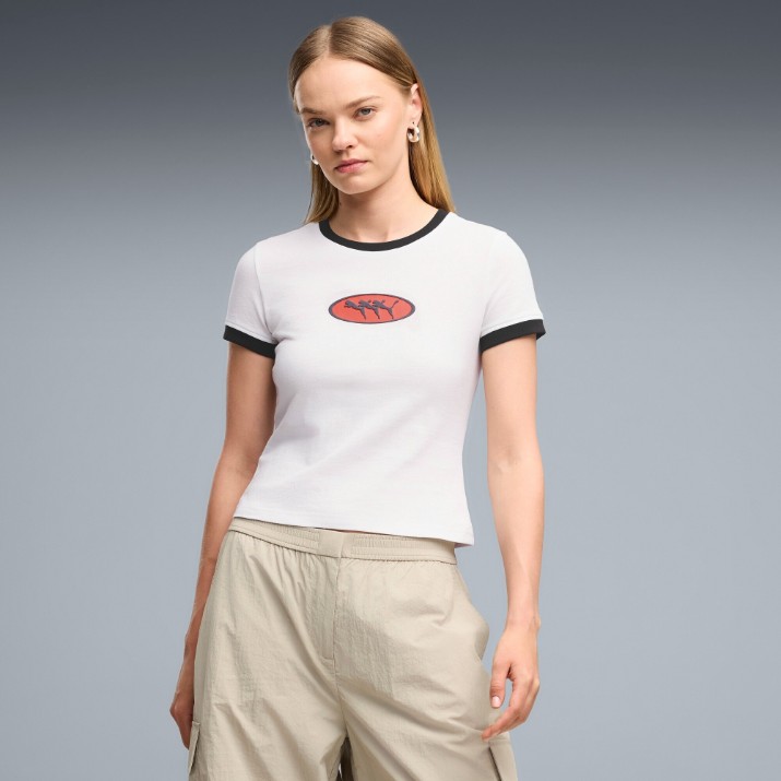 Женская футболка Puma Future Archive Graphic Ringer Puma White, s.XL