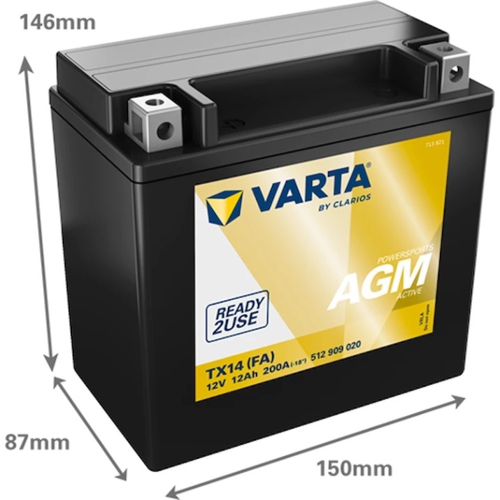 Автомобильный аккумулятор Varta Powersport AGM (512 909 020)