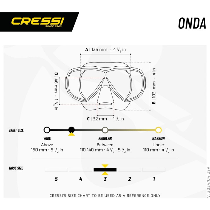 Masca pentru înot Cressi Onda Black (DN207150)