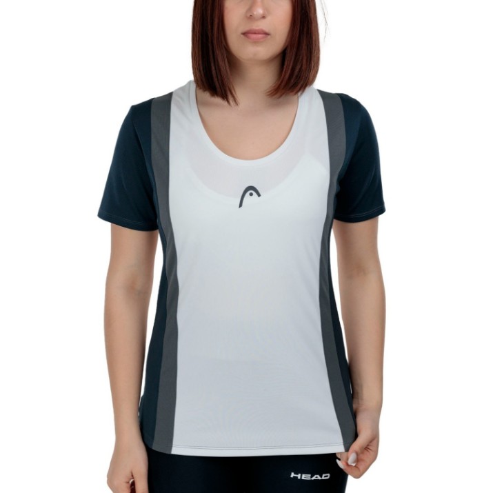 Женская футболка Head Club 25 Tech T-Shirt Women S Navy/White
