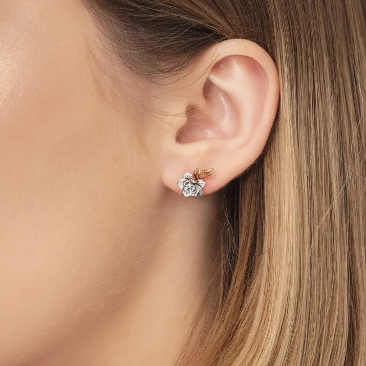 Серьги из комбинированного золота с топазом Platina 02-4706-00-201-1111-75 1,96g 