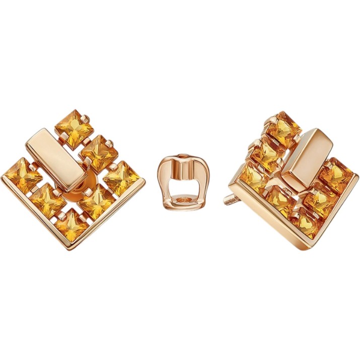 Серьги из красного золота с цитрином Platina 02-5428-00-206-1110 2,5g
