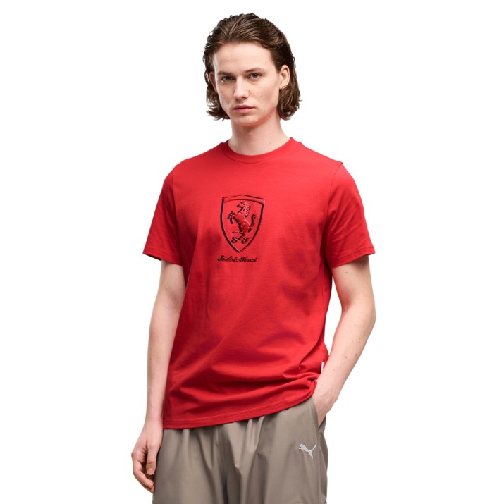 Tricou bărbătesc Puma Ferrari Tonal Shield Rosso Corsa, s.S