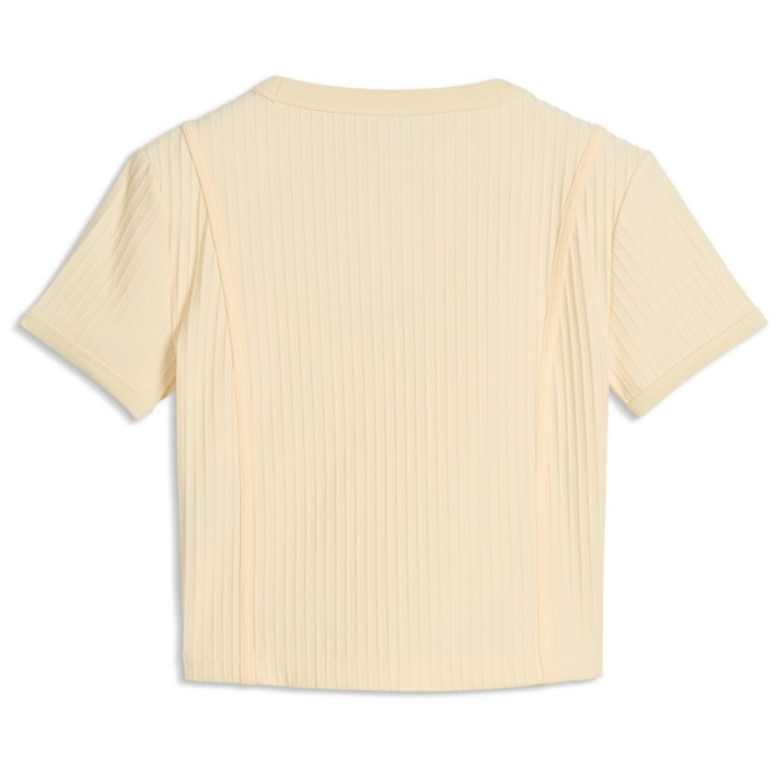 Женская футболка Puma Ess Ribbed Baby Tee Buttercream, s.XL