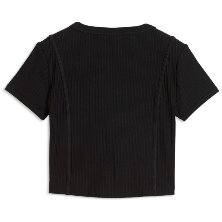 Женская футболка Puma Ess Ribbed Baby Tee Puma Black, s.M