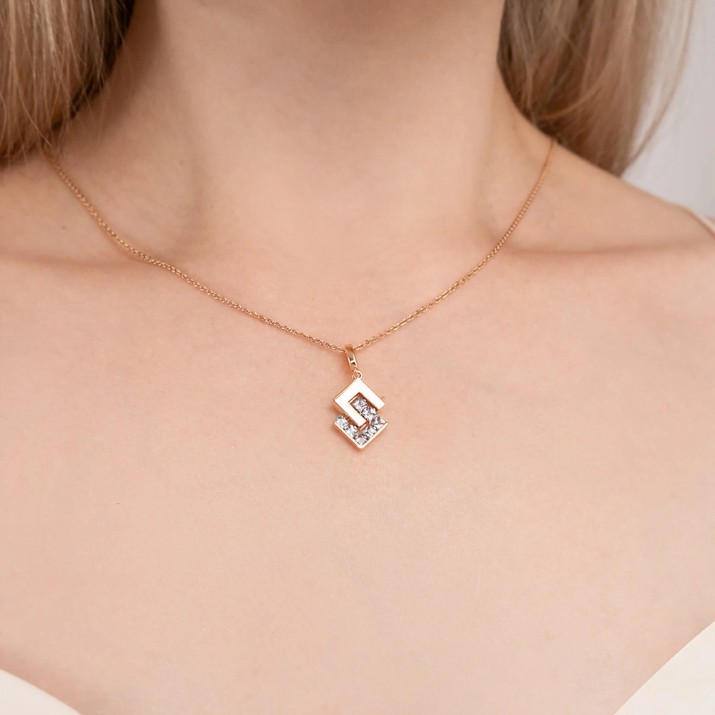 Подвеска из красного золота с топазом Platina 03-3589-00-201-1110 1,93g