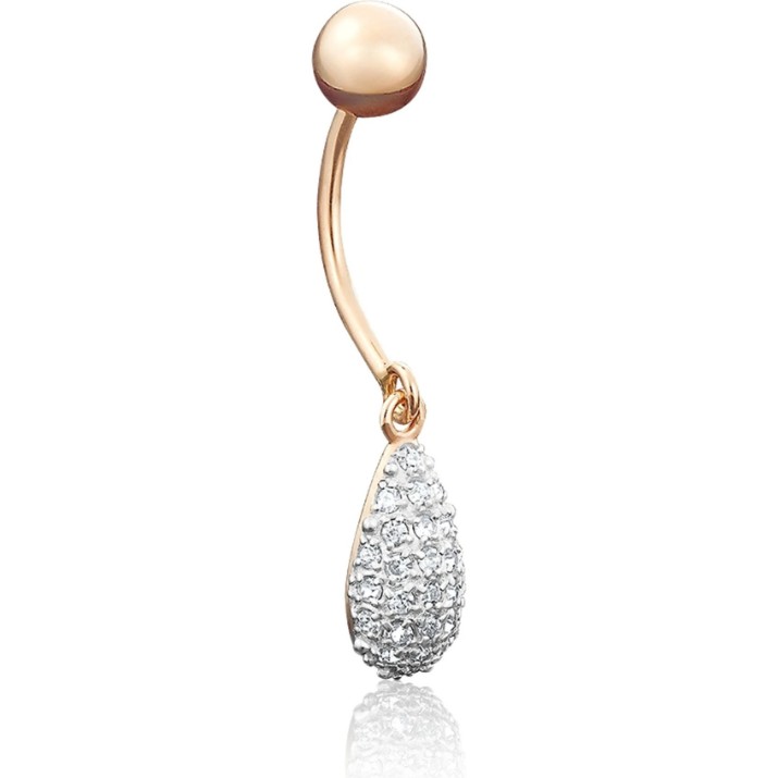 Piercing din aur rosu cu zirconiu Platina 06-3322-00-801-1110-55 1,45g