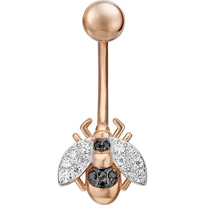 Piercing din aur rosu cu zirconiu Platina 06-3303-00-403-1110-03 1,6g