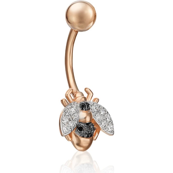 Piercing din aur rosu cu zirconiu Platina 06-3303-00-403-1110-03 1,6g
