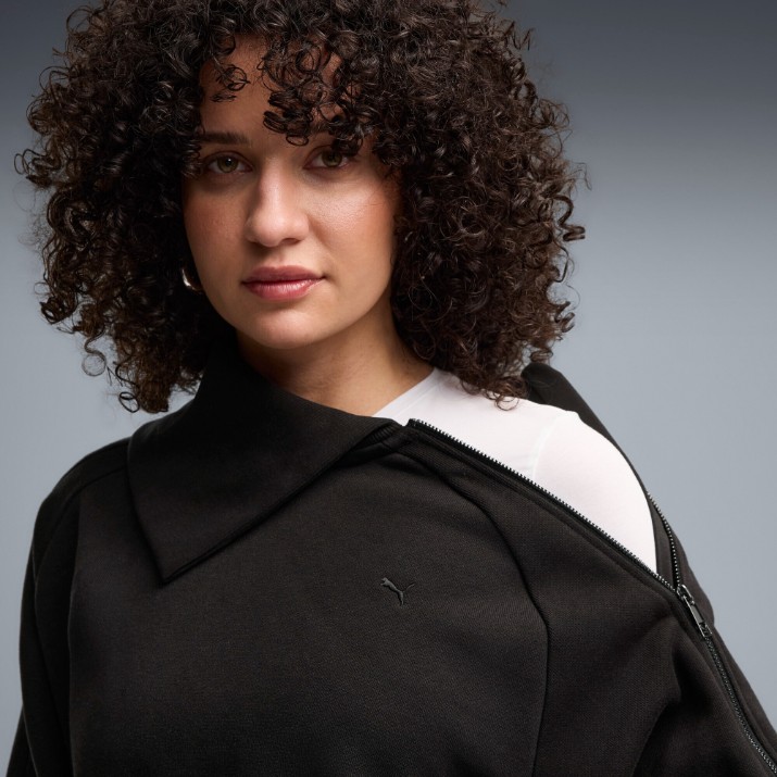Hanorac damă Puma Asymmetrical Zip Crew Puma Black, s.XL