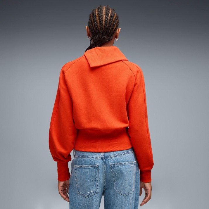 Hanorac damă Puma Asymmetrical Zip Crew Red Flash, s.L