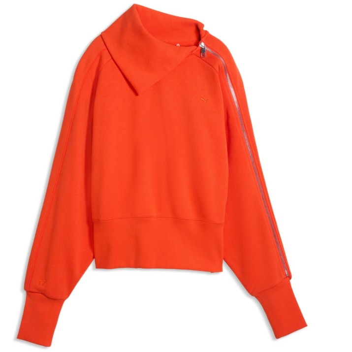 Hanorac damă Puma Asymmetrical Zip Crew Red Flash, s.L