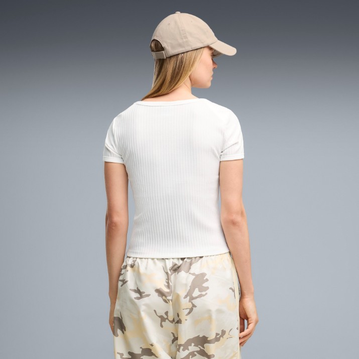 Tricou de dame Puma Ess Ribbed Slim Puma White, s.L