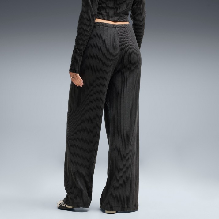 Женские спортивные штаны Puma Ess Ribbed Wide Leg Soft Touch Op Puma Black, s.L