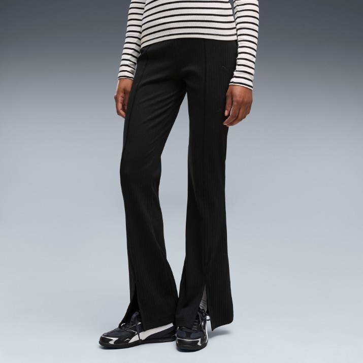 Pantaloni spotivi de dame Puma HER Rib Flared Puma Black, s.L