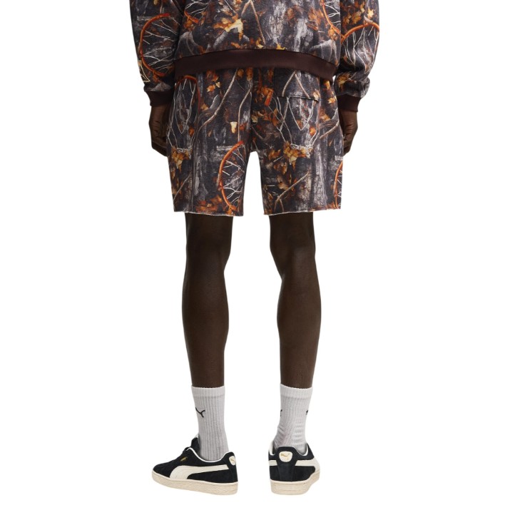 Pantaloni scurți pentru bărbați Puma Dylan Wildcat Printed 6 Chocolate Fondue-Aop, s.XXL