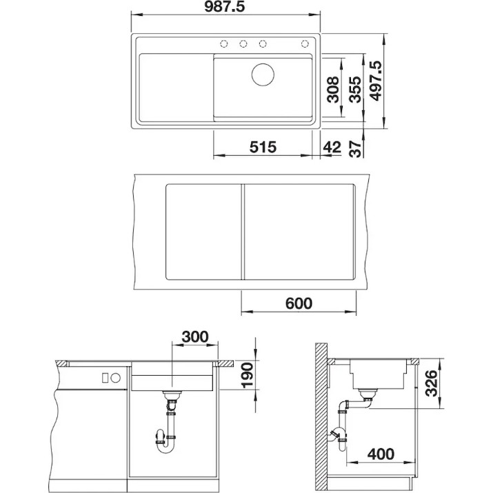 Chiuvetă de bucătărie Blanco Zenar XL 6S-FM (526056)