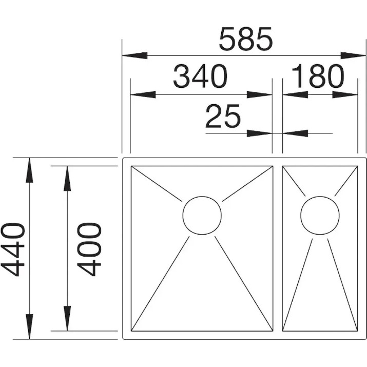 Chiuvetă de bucătărie Blanco Zerox 340/180-U (521613)