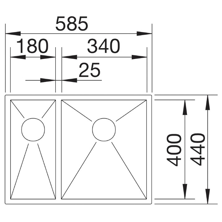 Chiuvetă de bucătărie Blanco Zerox 340/180-U (521614)