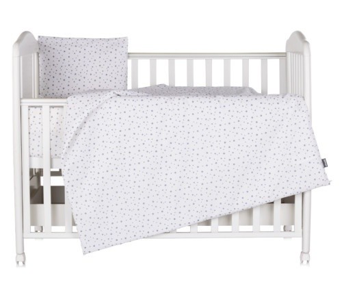 Lenjerie de pat pentru copii Chipolino Stars Grey (SPCET502602)