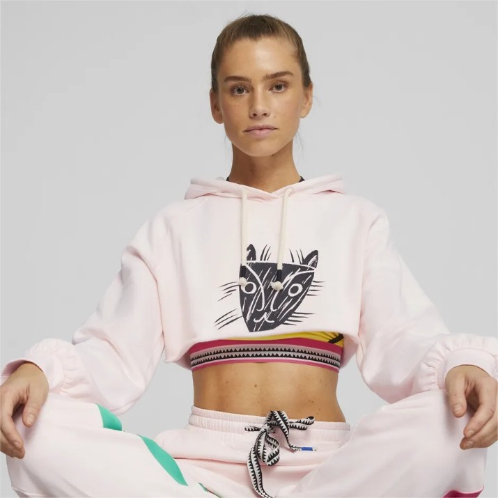 Женская толстовка Puma Lemlem Cropped Longsleeve Frosty Pink, s.S