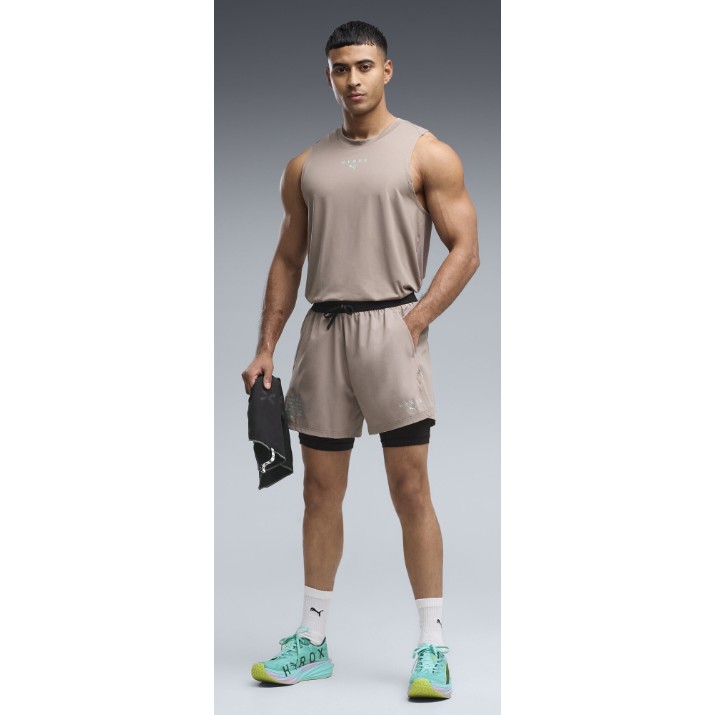 Мужские шорты Puma x Hyrox Pwrmode 2in1 Mouse Gray, s.XL