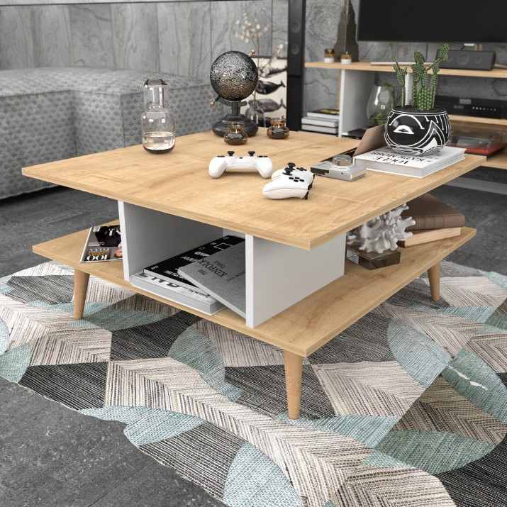 Măsuţă cafea Hanah Home Akya Oak White