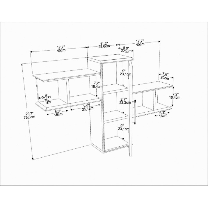 Настенная полка Hanah Home Olida Walnut