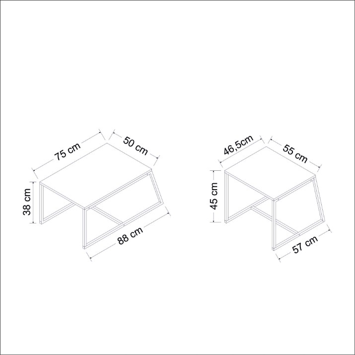 Set măsuţe cafea Hanah Home Minimal White