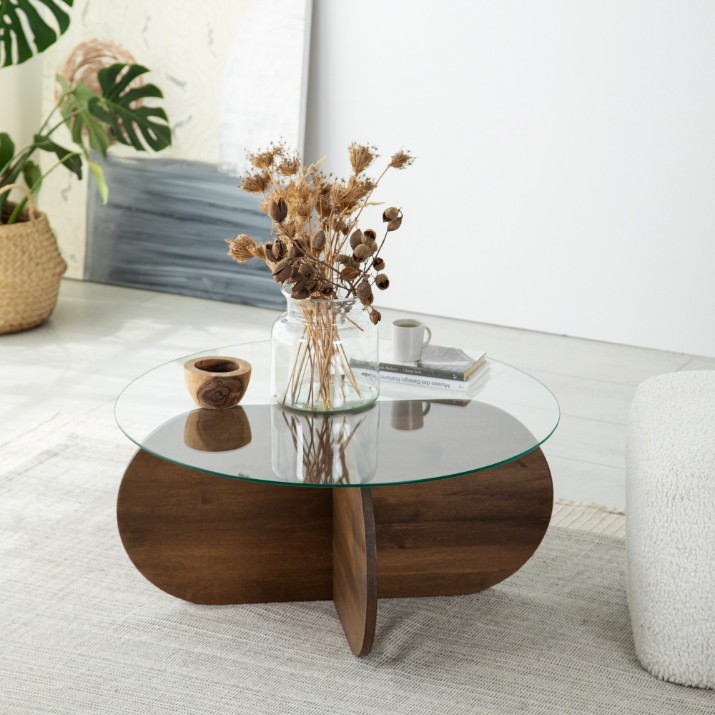 Măsuţă cafea Hanah Home Bubble Wood Walnut