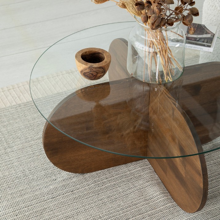 Măsuţă cafea Hanah Home Bubble Wood Walnut