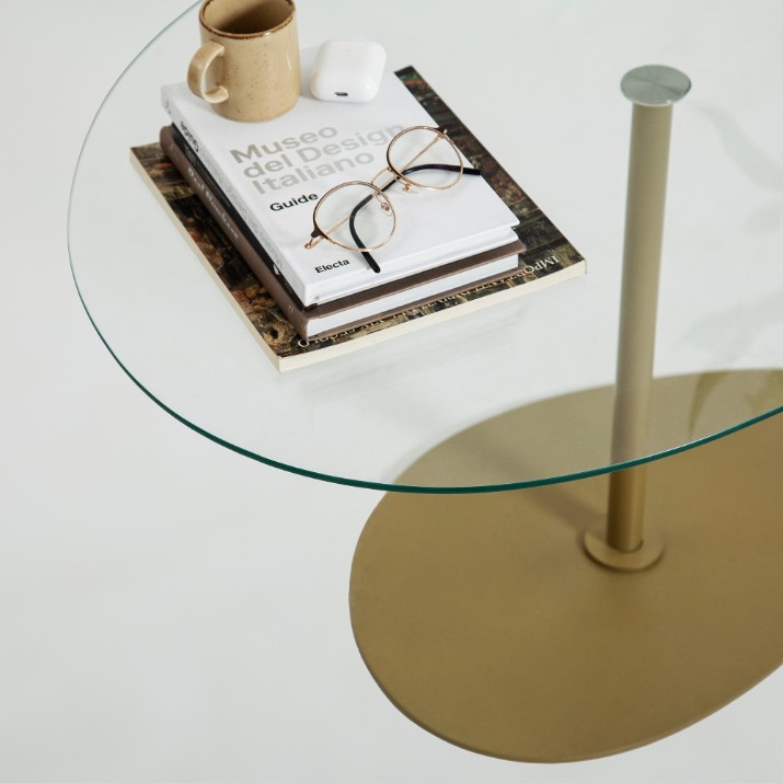 Măsuţă cafea Hanah Home Porto Transparent Gold